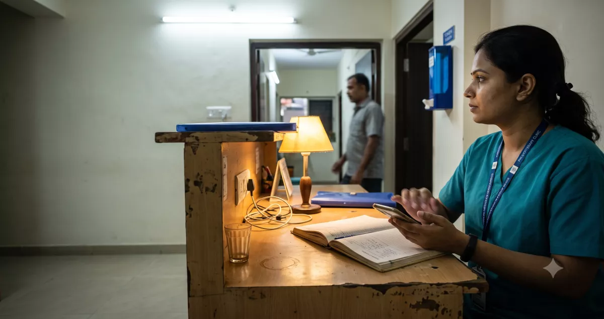 Clinic receptionist sending a WhatsApp review request to a patient, showing a compliant review generation strategy in practice